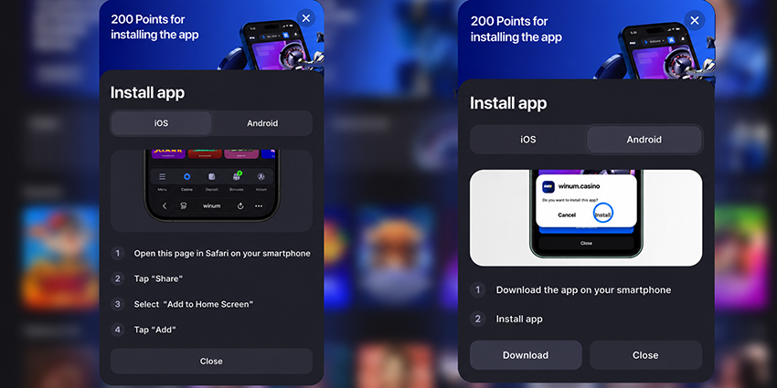 Winum casino mobile app